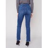 Bootcut Jeans with Asymmetrical Fringed Hem - Blue Jean