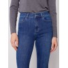 Bootcut Jeans with Asymmetrical Fringed Hem - Blue Jean