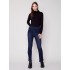 Bootcut Jeans with Asymmetrical Fringed Hem - Blue Black