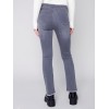 Bootcut Jeans with Asymmetrical Fringed Hem - Medium Gray