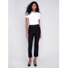 Capri Pants with Hem Slit - Black