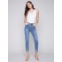 Embroidered Hem Jeans - Medium Blue