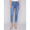 Embroidered Hem Jeans - Medium Blue