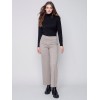 Houndstooth Flare Ponte Pants - Almond