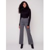 Houndstooth Flare Ponte Pants - Charcoal