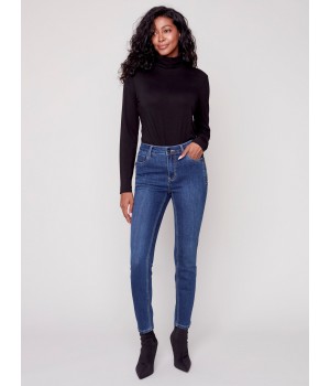 Jeans with Zipper Pocket Detail - Indigo