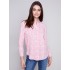 Linen Blend Button-Down Shirt - Flamingo