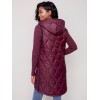 Long Quilted Puffer Vest with Hood - Port