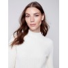 Mock Neck Rib Sweater - Ecru