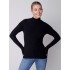 Mock Neck Rib Sweater - Black