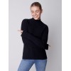 Mock Neck Rib Sweater - Black