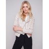 Pearlized Faux Leather Jacket - Champagne