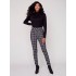 Plaid Pull-On Pants - Black & White