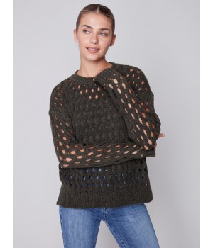 Plush Net Stitch Sweater - Spruce