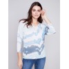 Printed Dolman Sweater - Indigo