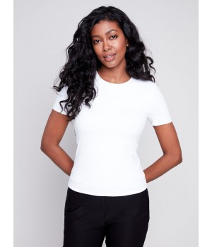 Short-Sleeved Super Stretch Top - White