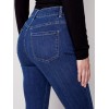 Skinny Jeans with Embroidered Scalloped Hem - Blue Jean