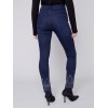 Slim Leg Jeans with Geometric Embroidery - Blue Black