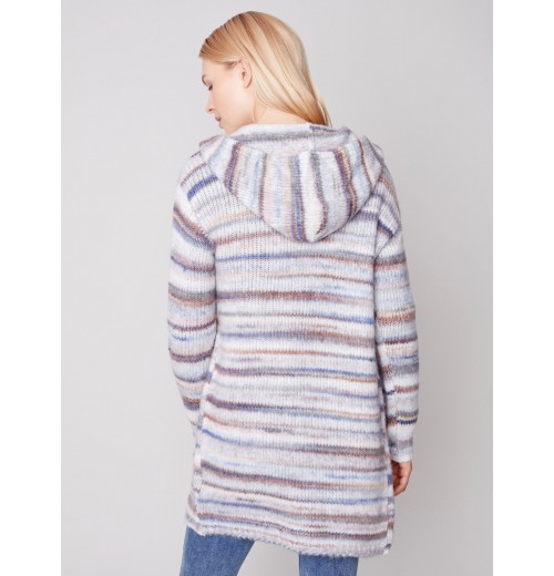 Space Dye Cardigan with Hood - Spruce