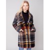 Straight Cut Bouclé Knit Coat - Gold