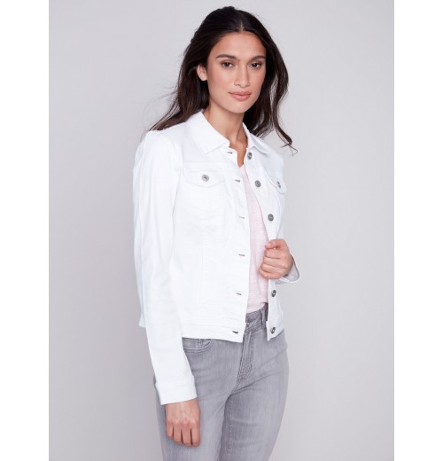 Stretch Denim Jacket - White