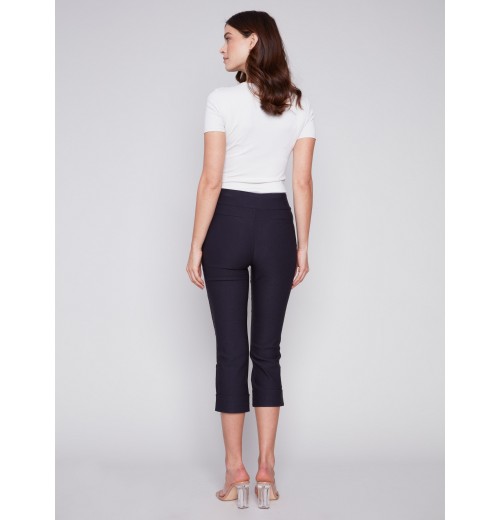 Stretch Pull-On Capri Pants - Navy