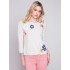 Sweater with Flower Patches - Beige