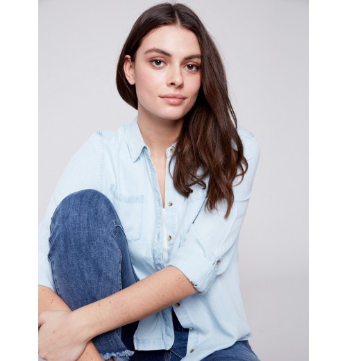 Tencel Button-Down Shirt - Denim