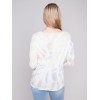 Tie Dye V-Neck Knit Top - Tulip