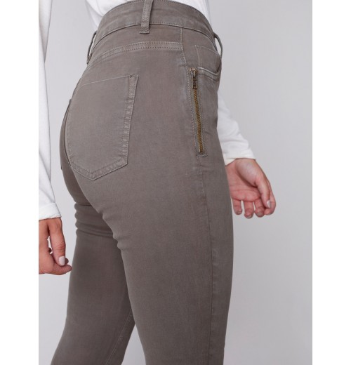 Twill Pants with Zipper Pocket Detail - Spruce