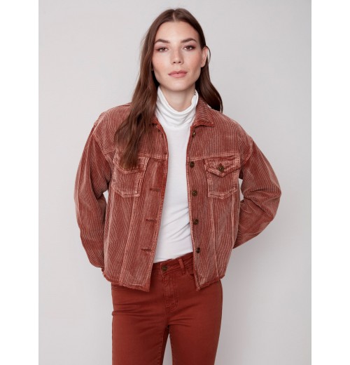 Washed-Out Corduroy Jacket - Cinnamon