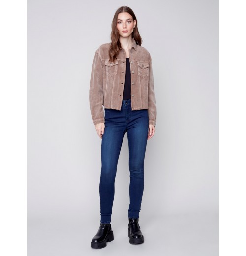 Washed-Out Corduroy Jacket - Truffle