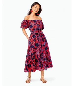 Tamie Off-the-Shoulder Midi Dress