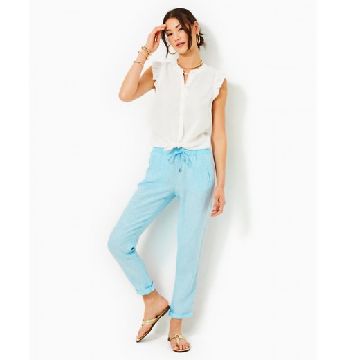 31&quot; Taron Mid-Rise Linen Pant