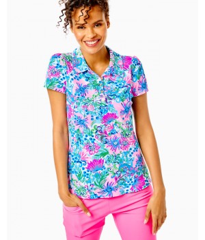 UPF 50+ Luxletic Frida Puff Sleeve Polo