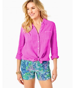 Sea View Linen Button Down Top