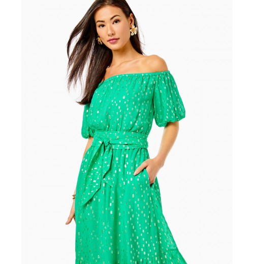 Tamie Off-the-Shoulder Midi Dress