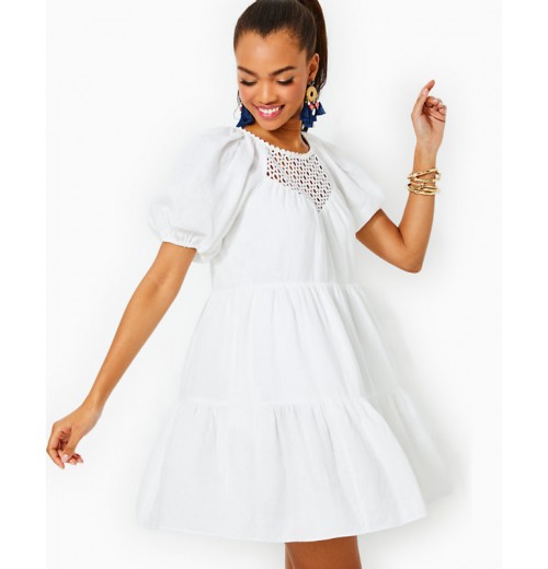 Charlet Short Sleeve Linen Dress